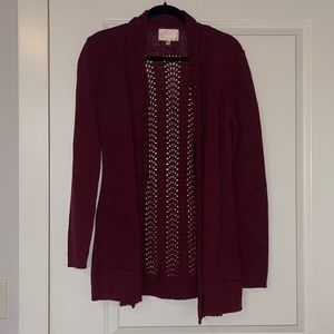 Skies Are Blue open cardigan - deep red/purple, M, never worn